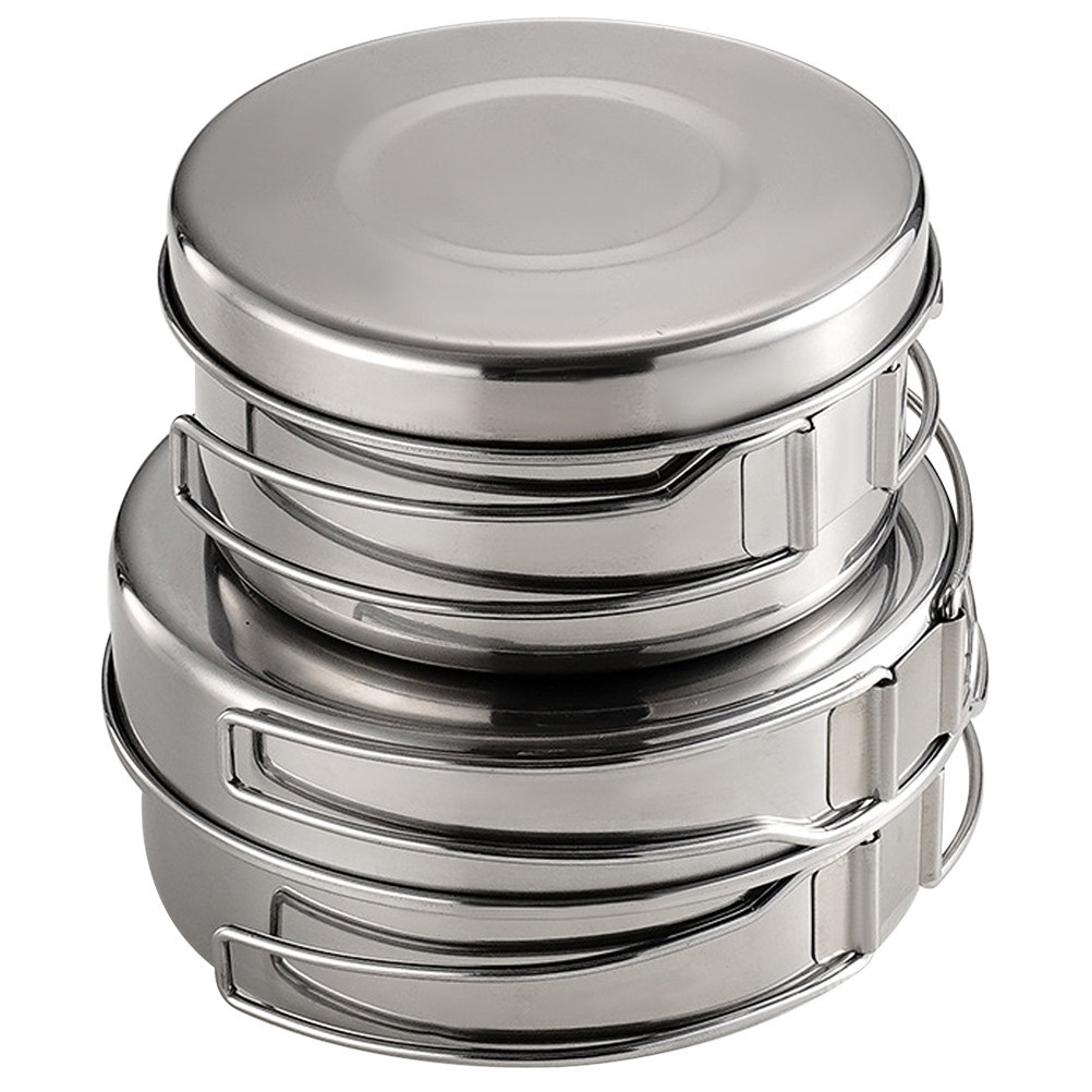 Camping Cooking Set Lightweight - 1セット アウトドア ステンレス製 キャンプ用調理器具 ポータブル 軽量