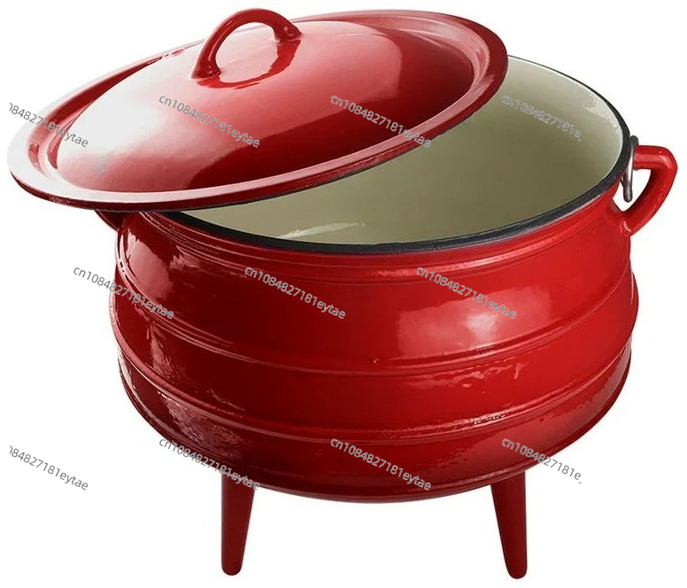 Camp Dutch Oven Cast - 新品在庫あり エナメル鋳鉄製ポトジポット アウトドアキャンプ＆家庭料理用 7.8リットル 三脚付き釜 ケトル