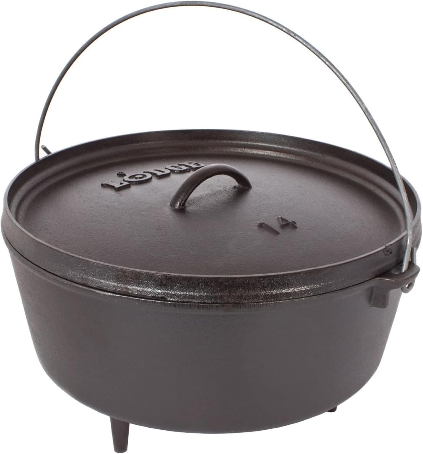 Camp Dutch Oven Cast - キャンプ用ダッチオーブン - 事前調理済みの鋳鉄製、5クォート容量、スチールハンドルと頑丈な蓋付きのデュアルハンドル - アウトドアキャンプに最適