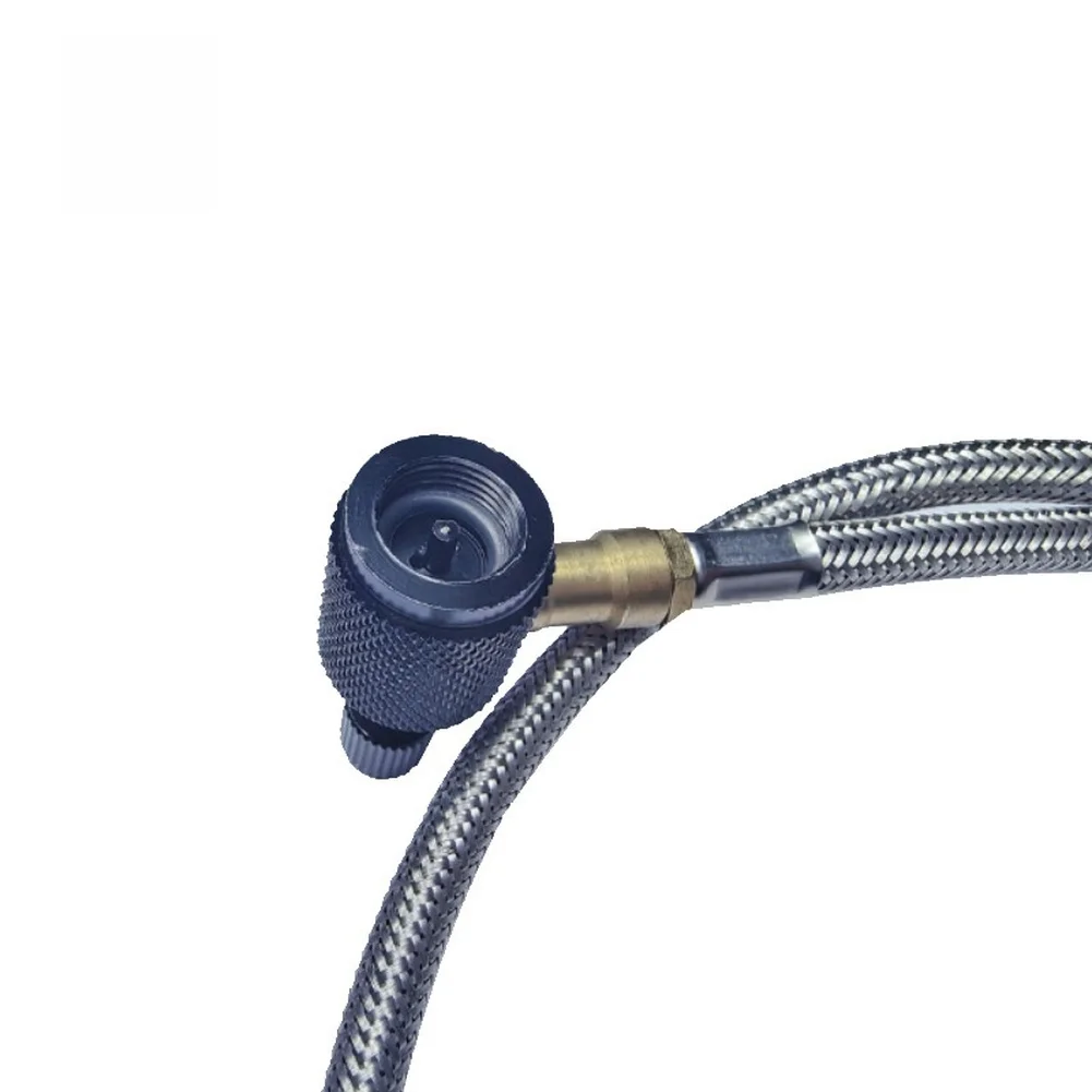 Camping Cooking Gas Canister - 1m ブラックストーブアダプターホース キャンプ用 屋外ガス調理用 マウンテンガス缶とフラットガス缶に対応 アルミニウム・銅・スチール製