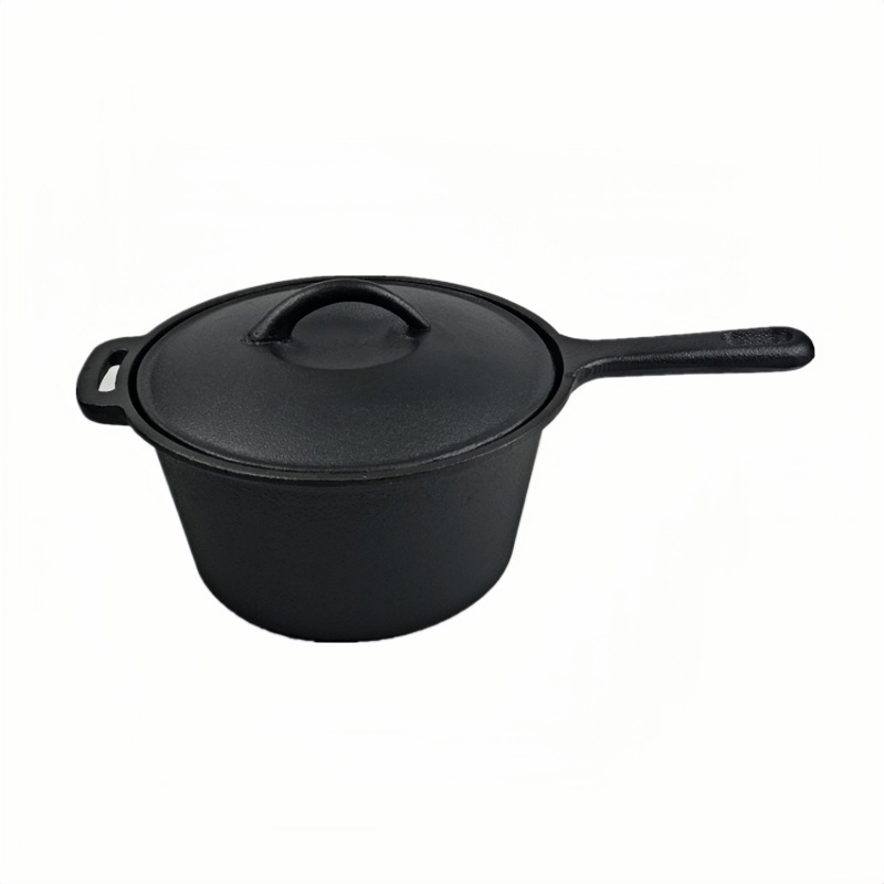 Camp Dutch Oven Cast - 鋳鉄製ストックポット ダッチオーブン 鋳鉄製ソースパン 蓋付き キャンプ用調理器具＆ソースパン 屋内外兼用