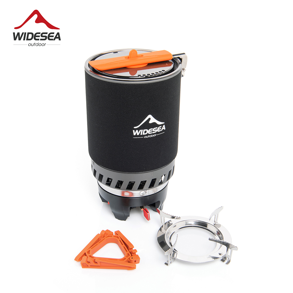 Camping Cooking Burner - 広範囲の海でのキャンプ用調理システム、熱交換器付き屋外ガスバーナーストーブ、観光用鍋セット、カップ、食器、調理器具、観光、ハイキング