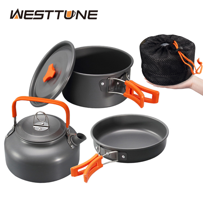 Camping Cooking Gear - WESTTUNE キャンプ調理器具キット アルミ アウトドア ポータブル クッキングセット