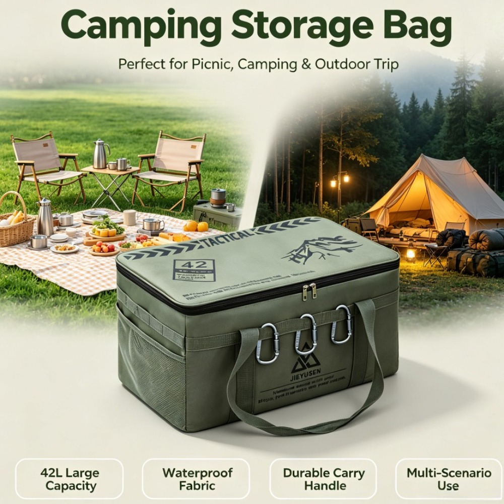 Camping Outdoor Cooking Equipment - 30/42L 折りたたみ式ポータブル屋外ピクニック食器収納ボックス戦術的なキャンプ収納バッグ大容量屋外調理器具