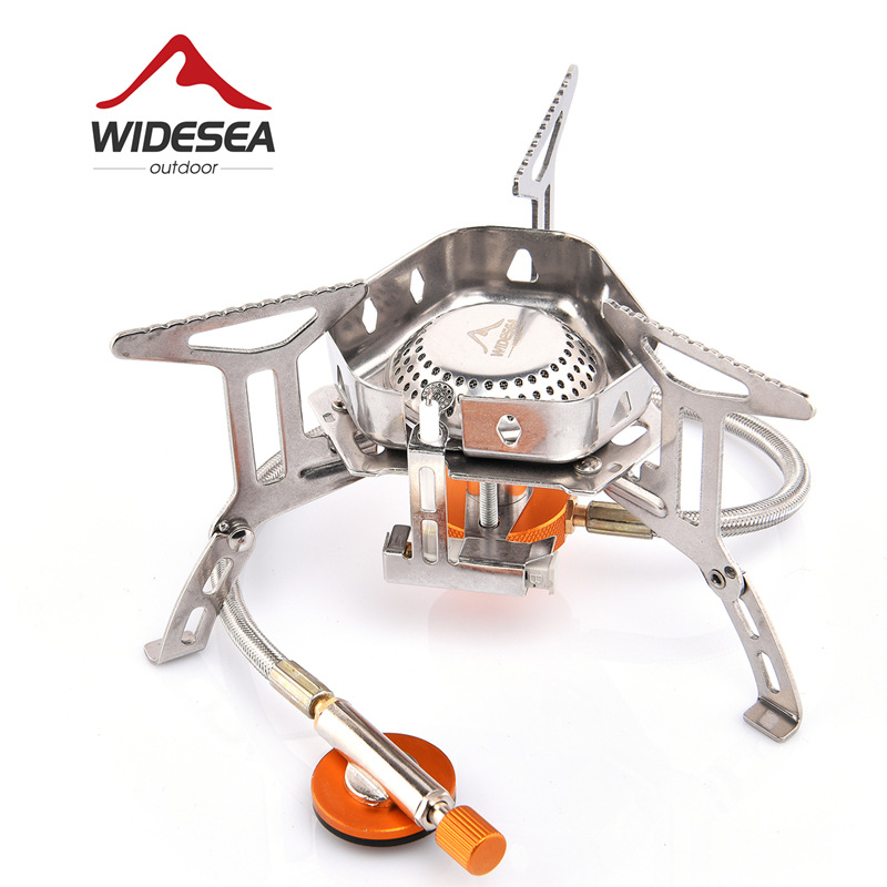 Camping Cooking Gas Canister - 分割式携帯用防風ガスストーブ、取り外し可能なバーナー、平型および長型のガスボンベに対応、キャンプ、ハイキング、アウトドアクッキングに最適