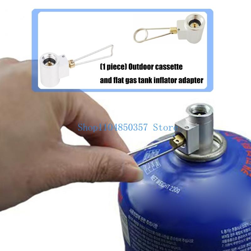 Camping Cooking Gas Canister - 652F キャンプユニバーサルストーブアダプター金属ガスキャニスターコンバータクイック充填コネクタ屋外調理ハイキングアクセサリー