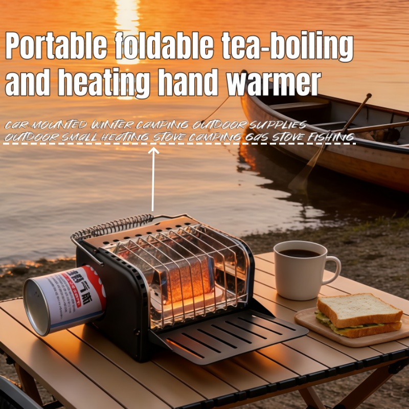 Camping Cooking Set Lightweight - 1200Wキャンプ用ガスストーブ ポータブルミニヒーター アウトドアハイキングクッキング旅行用 軽量カセットヒーター 小型ストーブ キャンプ用