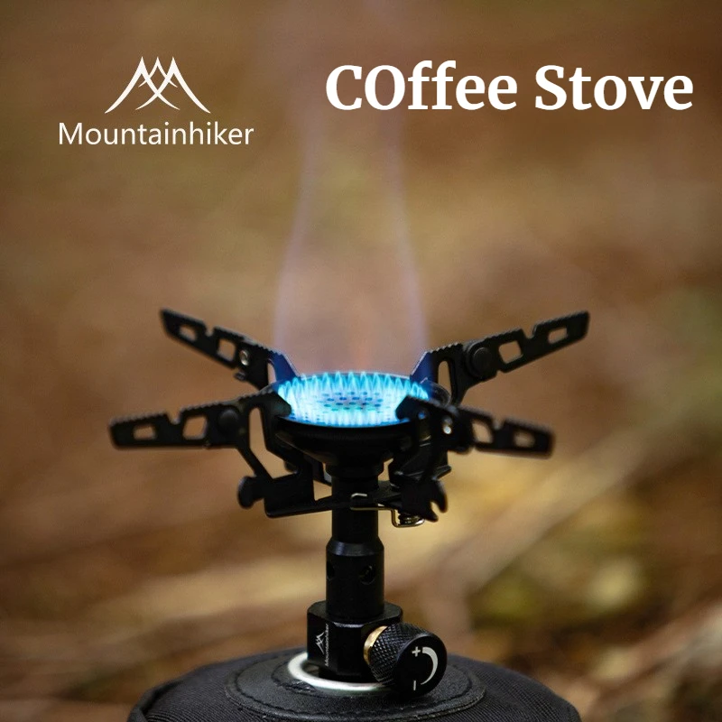 Cooking On Camping Stove - MOUNTAINHIKER アウトドア 3300W ハイパワーガスストーブ キャンプ用 ブラック