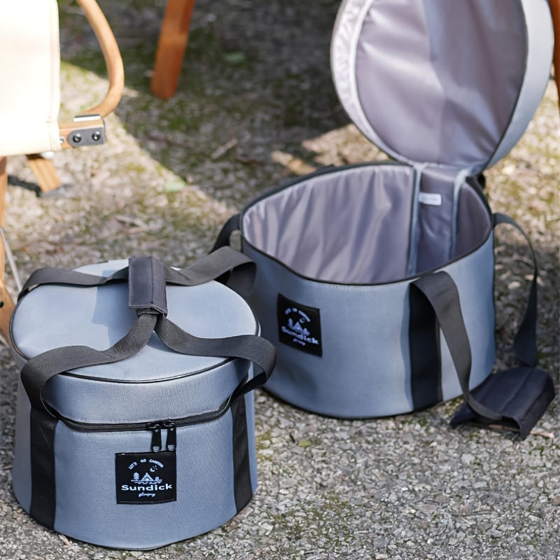 Camping Outdoor Cooking Equipment - キャンプ調理器具バレル収納バケツジッパーサイドポケットデザインポータブルアウトドアギアオーガナイザー耐久性のあるコンテナキャンプ旅行用