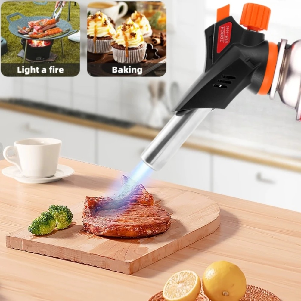 Camping Cooking Flame - BBQキャンプ用火炎放射器、自動点火式ブタンガス溶接バーナー、溶接ガスバーナー、火炎ガストーチ、ブローガスバーナー