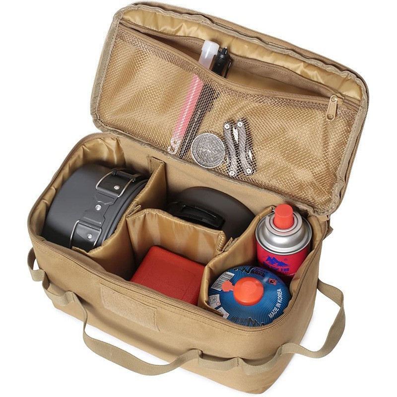 Camping Outdoor Cooking Equipment - アウトドアキャンプ用ガスタンク収納バッグ 大容量ポータブルツールバッグ ピクニック調理器具オーガナイザー グラウンドネイル収納バッグ