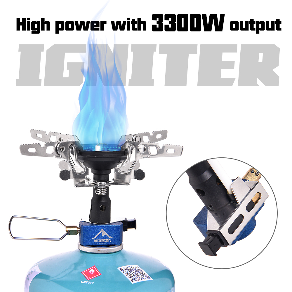 Cooking On Camping Stove - 屋外キャンプ用ガスバーナー アウトドアストーブ 3300W イグナイター付き キャンプ用品 ポータブル