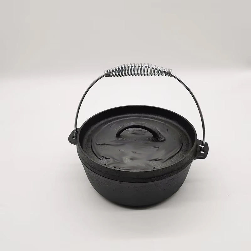 Camp Dutch Oven Cast - 2QT鋳鉄キャンプダッチオーブン20cm鉄鍋20cm屋外吊り下げ調理器具