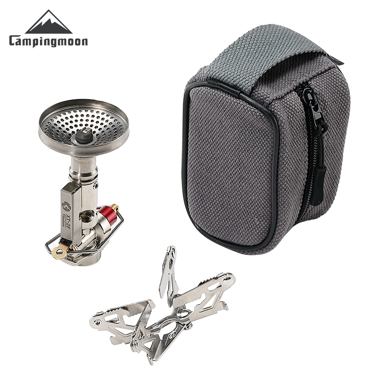 Cooking On Camping Stove - CAMPINGMOON XT-2F Xuanfeng チタンロケットストーブ ポータブルミニキャンプガスバーナー 安定電圧出力
