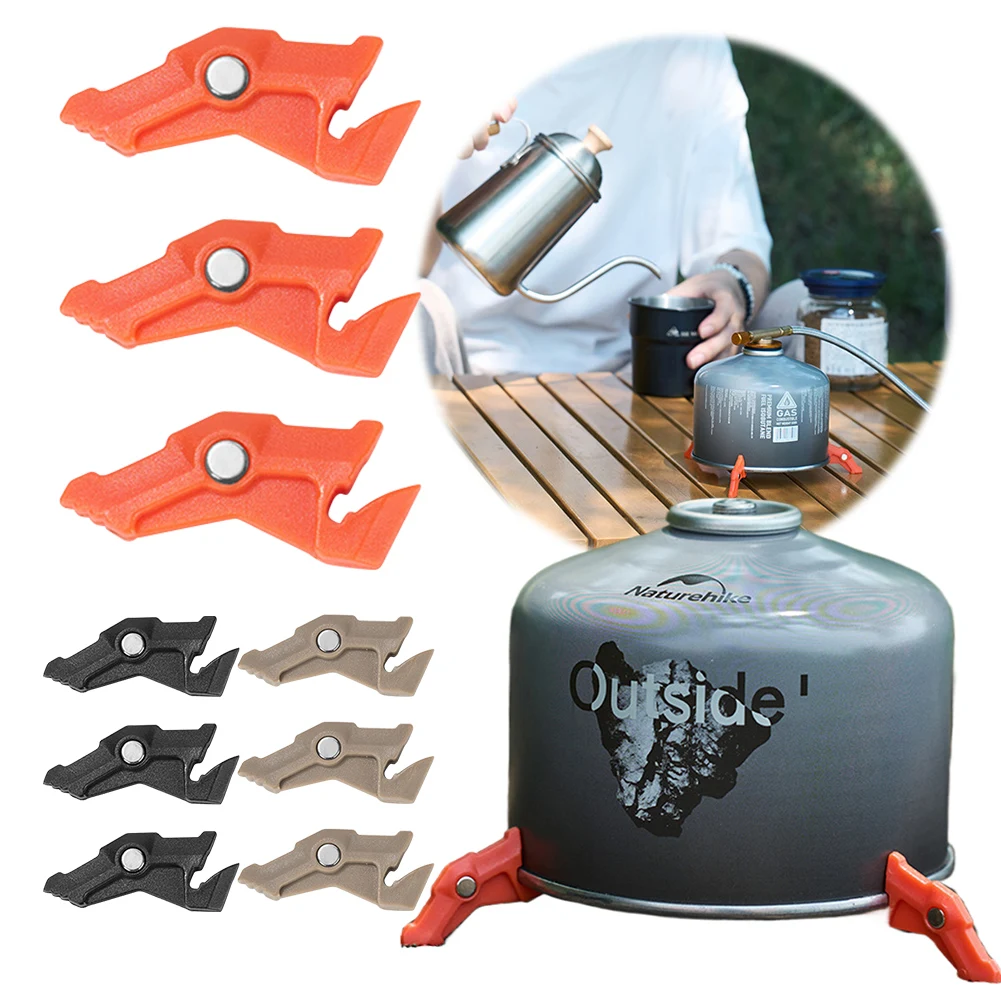 Camping Cooking Gas Canister - 多機能ガスタンクブラケット、磁気三脚、キャンプストーブスタンド、バックパッキング調理用キャニスタースタビライザー