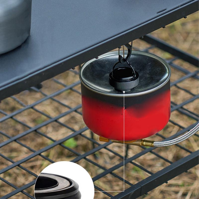 Camping Cooking Gas Canister - アルミ合金製調理用エアキャニスター蓋、ハンドル付きキャンプバックパッカー、必須のキッチンガジェット