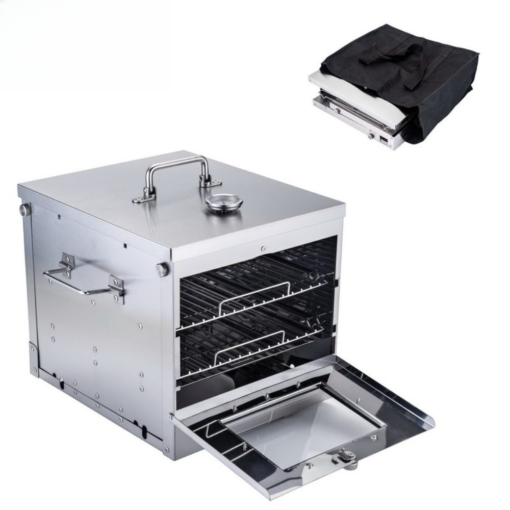 Camping With Cooking - 屋外キャンプ用家庭用コンロ、ステンレス製可視化フル折りたたみオーブン B72