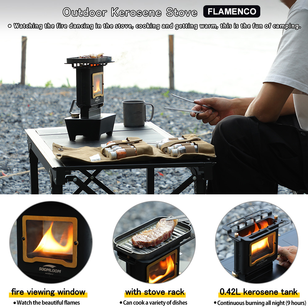 Soomloom レトロファイヤーダンスオイルランプストーブ - Camping Cooking Burner のレビューと価格