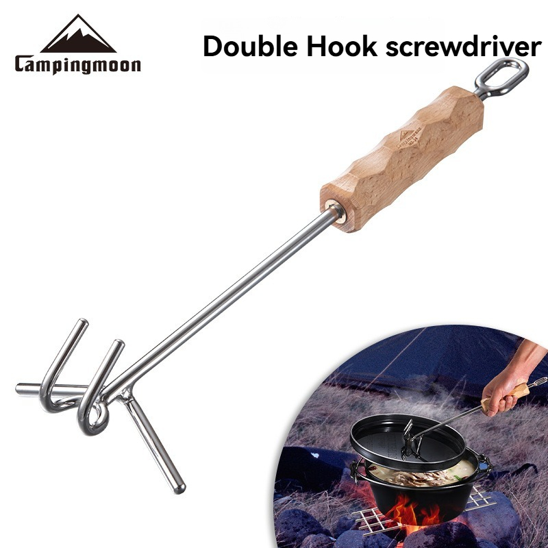MS-34 アウトドアキャンプ用ステンレス製ダブルフックドラ - Camp Dutch Oven Cast のレビューと価格