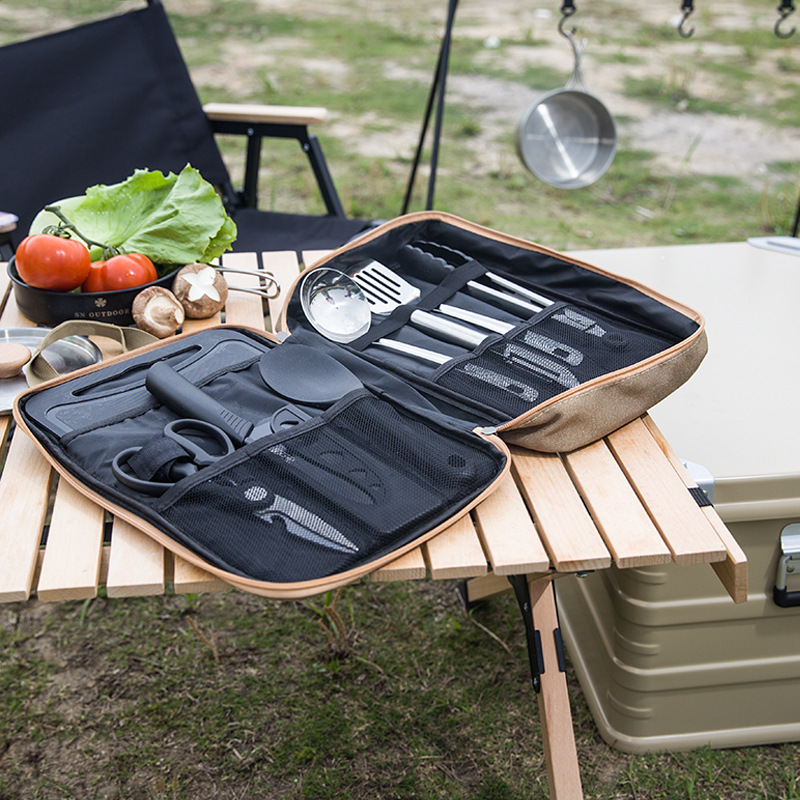 8 個キャンプキッチン調理器具セットポータブルバッグアウトド - Camping Cooking Gear のレビューと価格