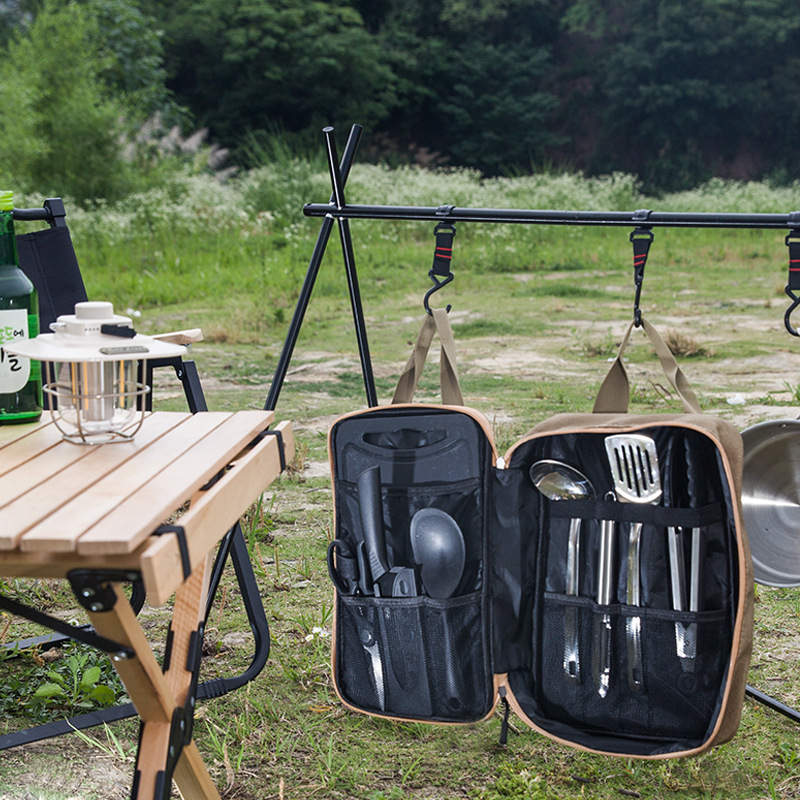 8 個キャンプキッチン調理器具セットポータブルバッグアウトド - Camping Cooking Gear のレビューと価格