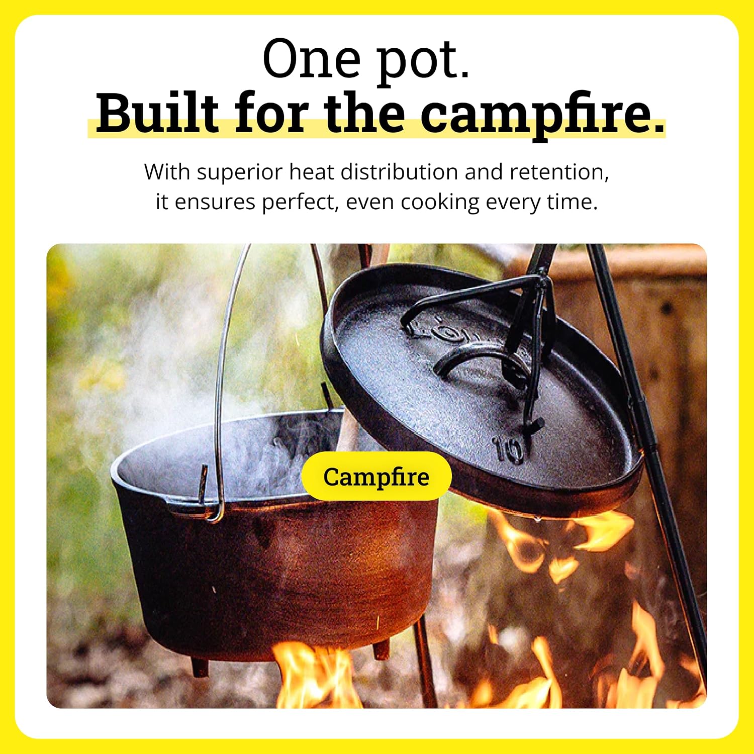 キャンプ用ダッチオーブン - 事前調理済みの鋳鉄製、5クォー - Camp Dutch Oven Cast のレビューと価格