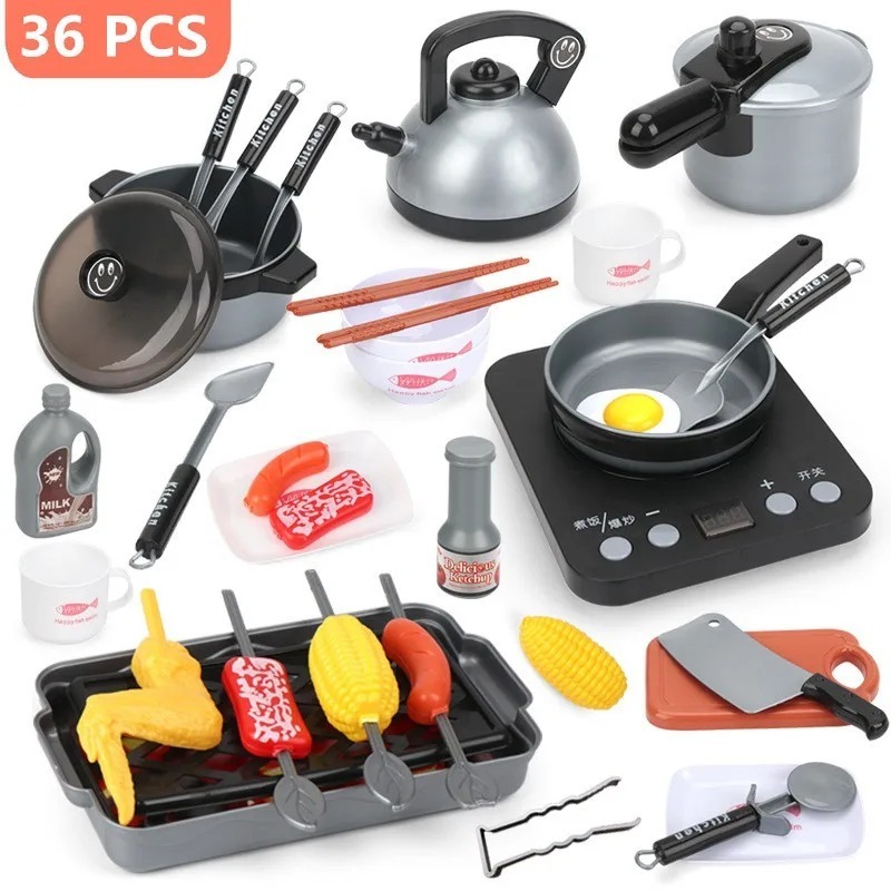 子供用キッチンおもちゃセット 幼児向けごっこ遊び バーベキュ - Camping Cooking Kids のレビューと価格