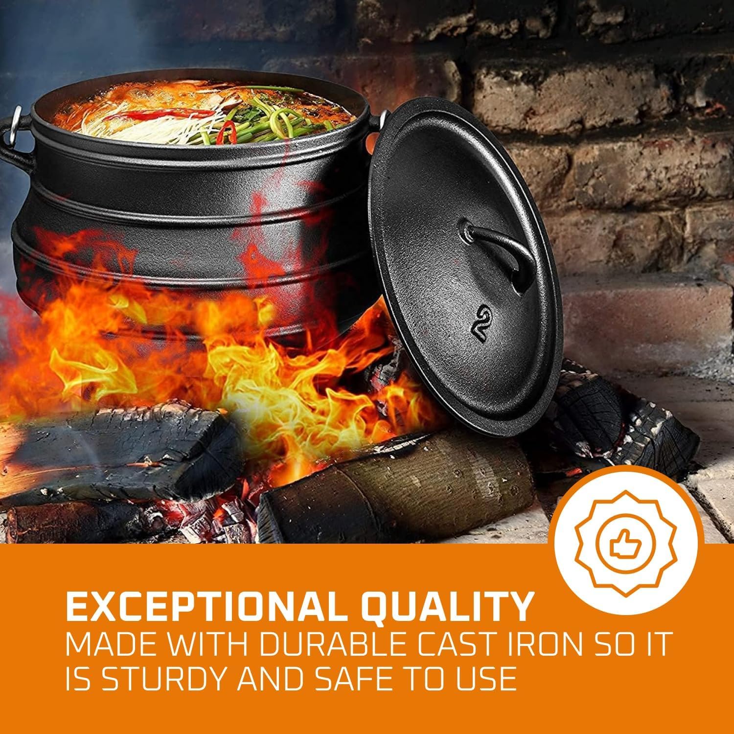 12クォート鋳鉄製ダッチオーブン鍋 - 蓋付きキャンプ用調理 - Camp Dutch Oven Cast のレビューと価格