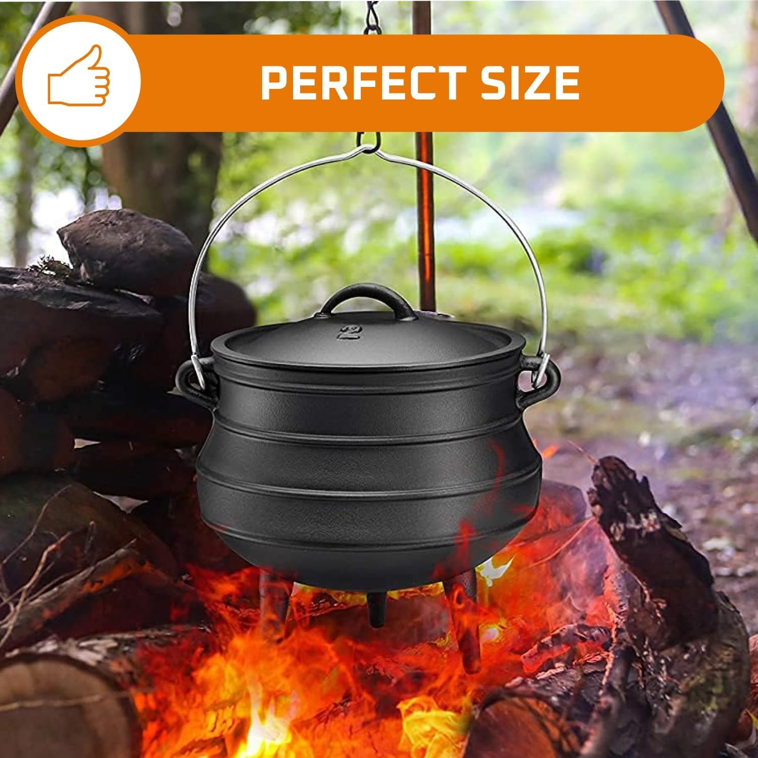 12クォート鋳鉄製ダッチオーブン鍋 - 蓋付きキャンプ用調理 - Camp Dutch Oven Cast のレビューと価格
