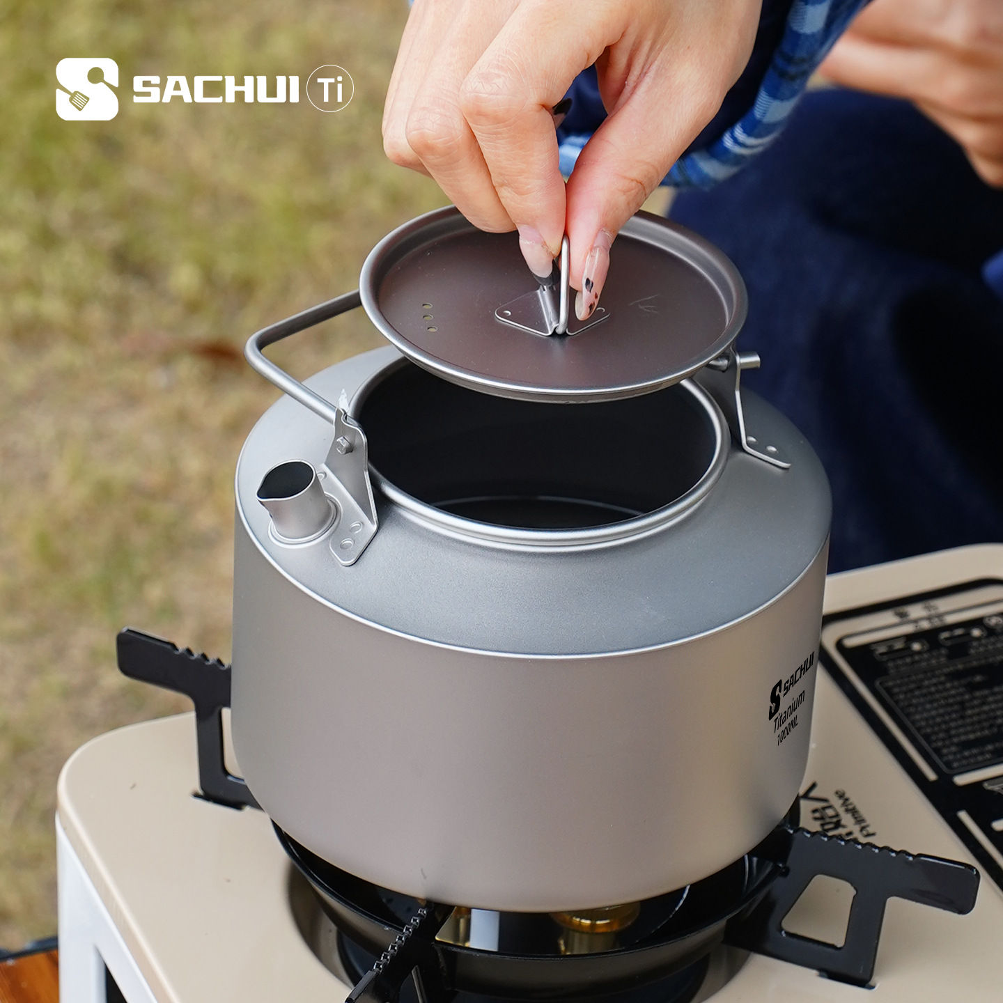 1000 ミリリットル純チタンケトル屋外超軽量茶コーヒーポッ - Camping Cooking Gear のレビューと価格