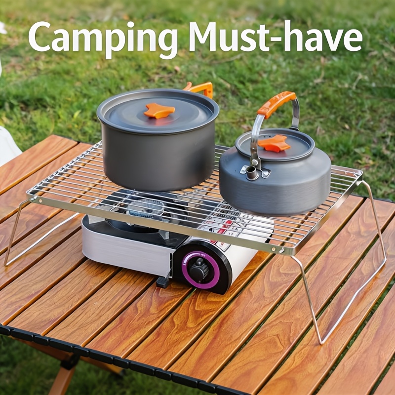 ポータブル折りたたみ式ステンレスキャンプファイヤースタンド  - Camping Cooking Gear のレビューと価格