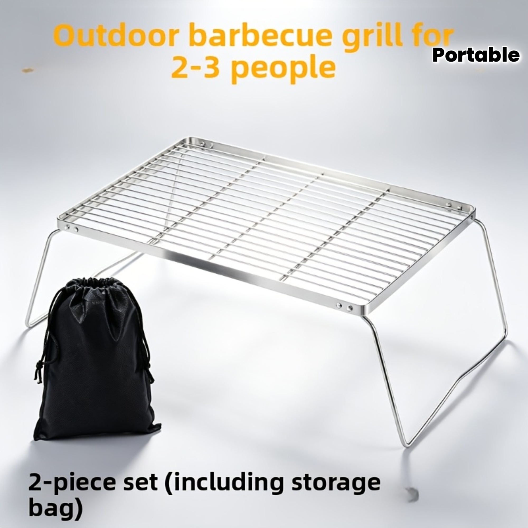 ポータブル折りたたみ式ステンレスキャンプファイヤースタンド  - Camping Cooking Gear のレビューと価格