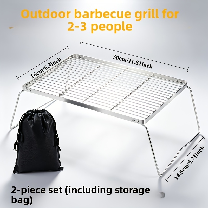 ポータブル折りたたみ式ステンレスキャンプファイヤースタンド  - Camping Cooking Gear のレビューと価格