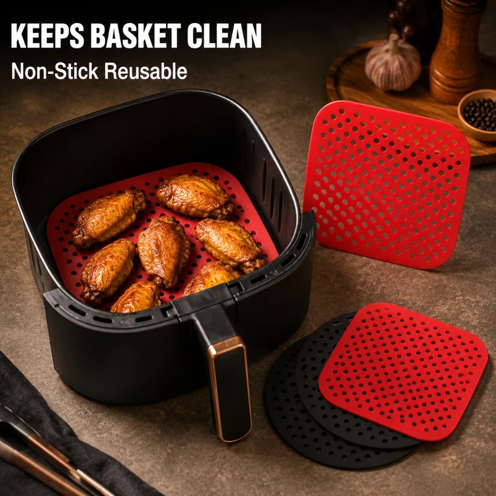 ノンスティックシリコンエアフライヤーライナー、再利用可能なク - Camping Cooking Mat のレビューと価格