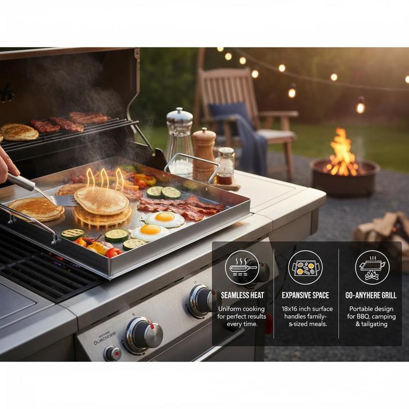 ユニバーサルフラットトップグリドル 18x16インチ キャン - Camping Outdoor Cooking Equipment のレビューと価格