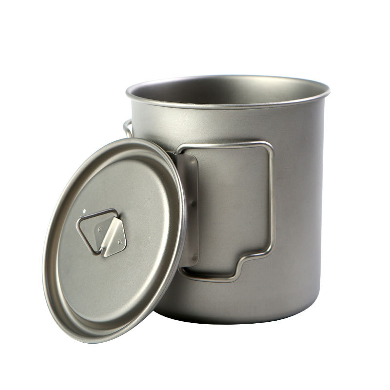 キャンプ用超軽量折りたたみハンドル付きチタンカップ,調理鍋, - Camping Cooking Gear のレビューと価格