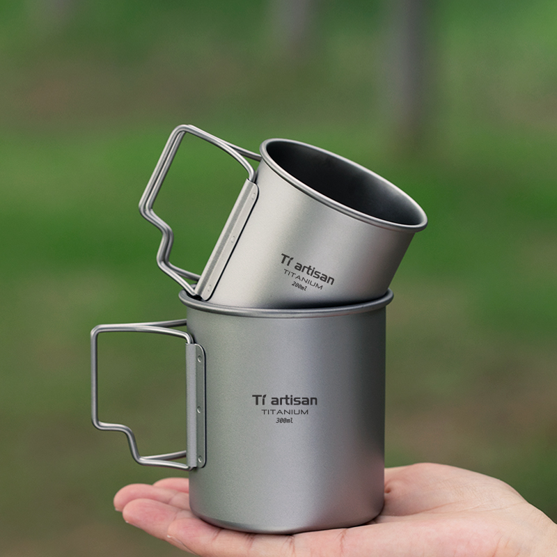 Tiartisan 屋外チタン軽量ポータブルティーコーヒーカ - Camping Cooking Gear のレビューと価格
