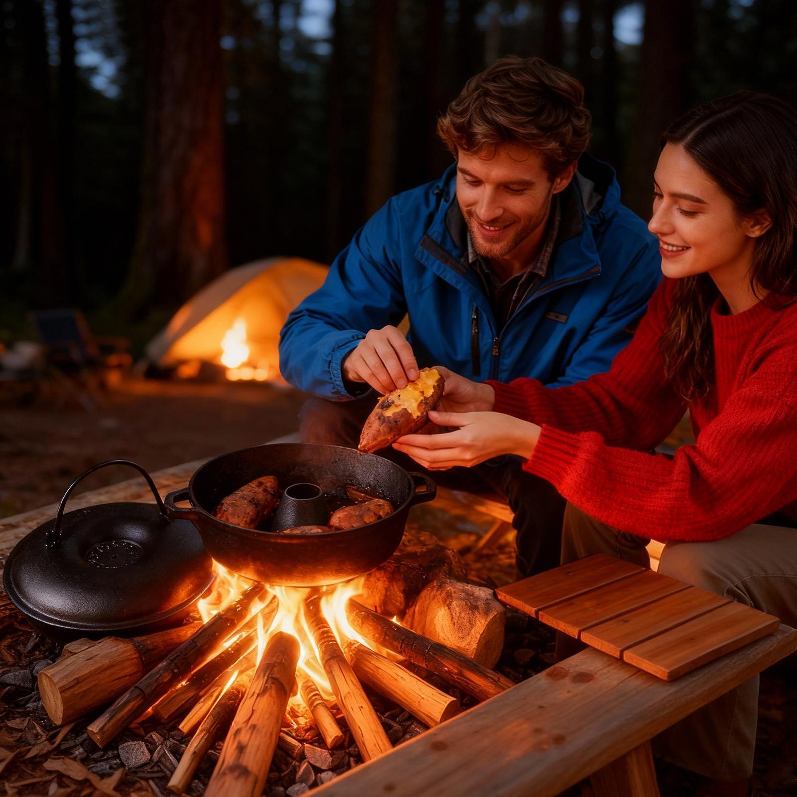 鋳鉄製の大釜、調理用、頑丈、高温耐性、調理器具、キャンプ用ダ - Camp Dutch Oven Cast のレビューと価格