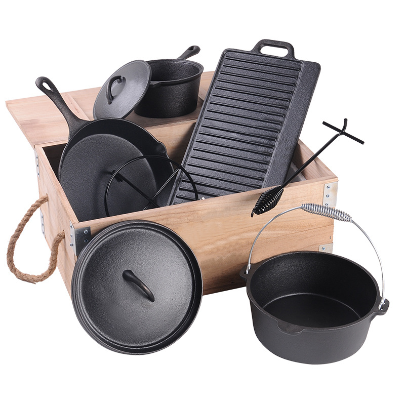 工場で塗装済みの鋳鉄製ダッチオーブン キャンプ用クレートセッ - Camp Dutch Oven Cast のレビューと価格