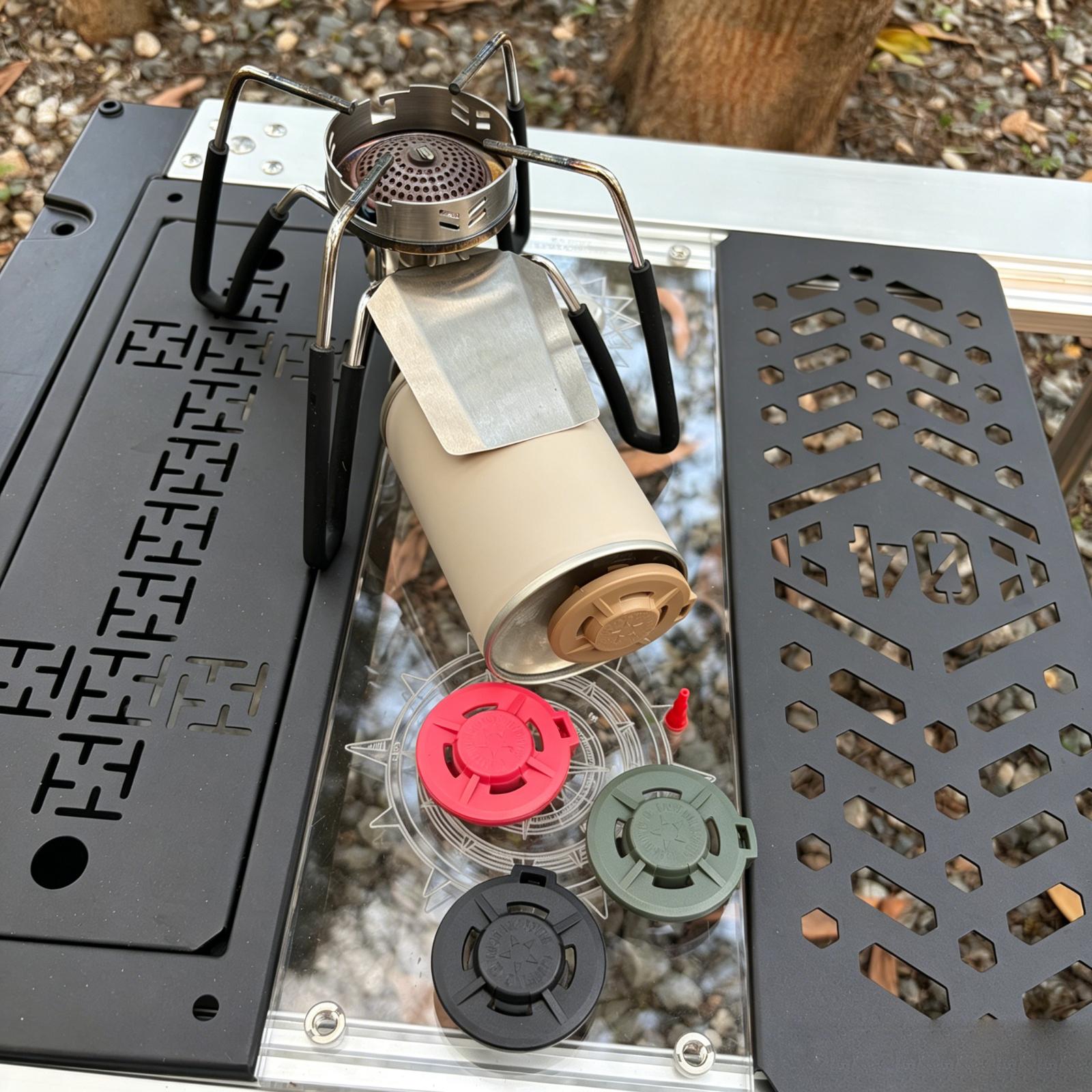 ブタン燃料キャニスターキャップ 強力なナイロン製ガスタンクバ - Camping Cooking Gas Canister のレビューと価格