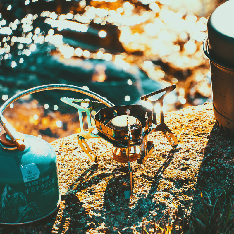 分割式携帯用防風ガスストーブ、取り外し可能なバーナー、平型お - Camping Cooking Gas Canister のレビューと価格