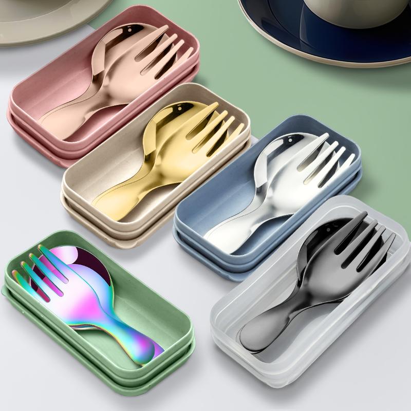 ステンレス鋼食器セットスプーンフォーク 2Pc ポータブルボ - Camping With Cooking のレビューと価格