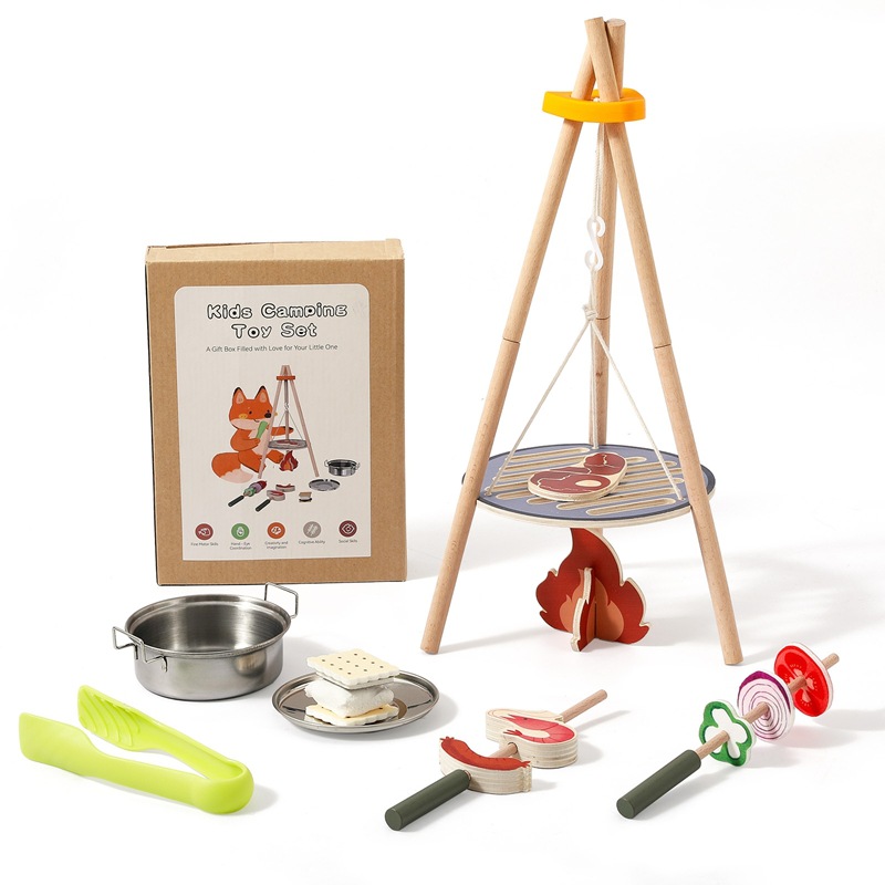 木製キッズキャンプバーベキュートイセット キャンプファイヤー - Camping Cooking Kids のレビューと価格