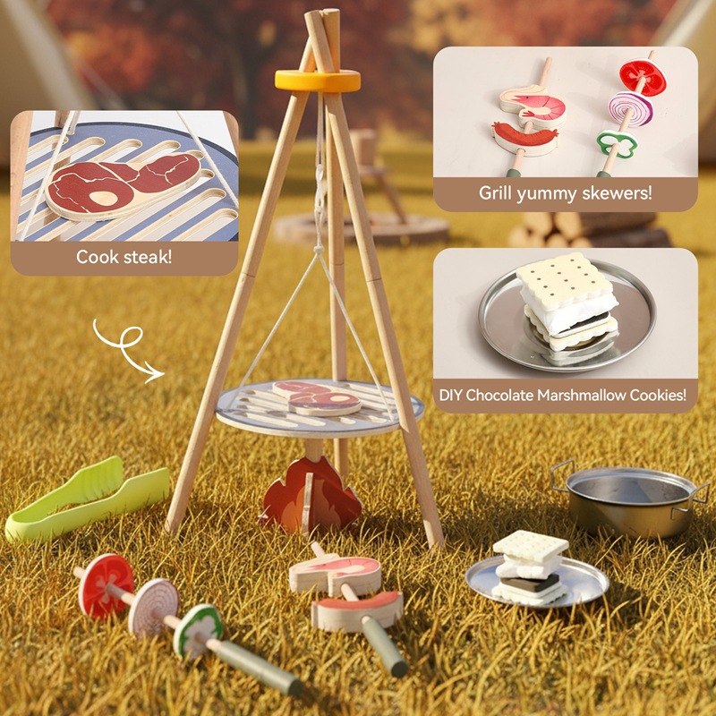 木製キッズキャンプバーベキュートイセット キャンプファイヤー - Camping Cooking Kids のレビューと価格