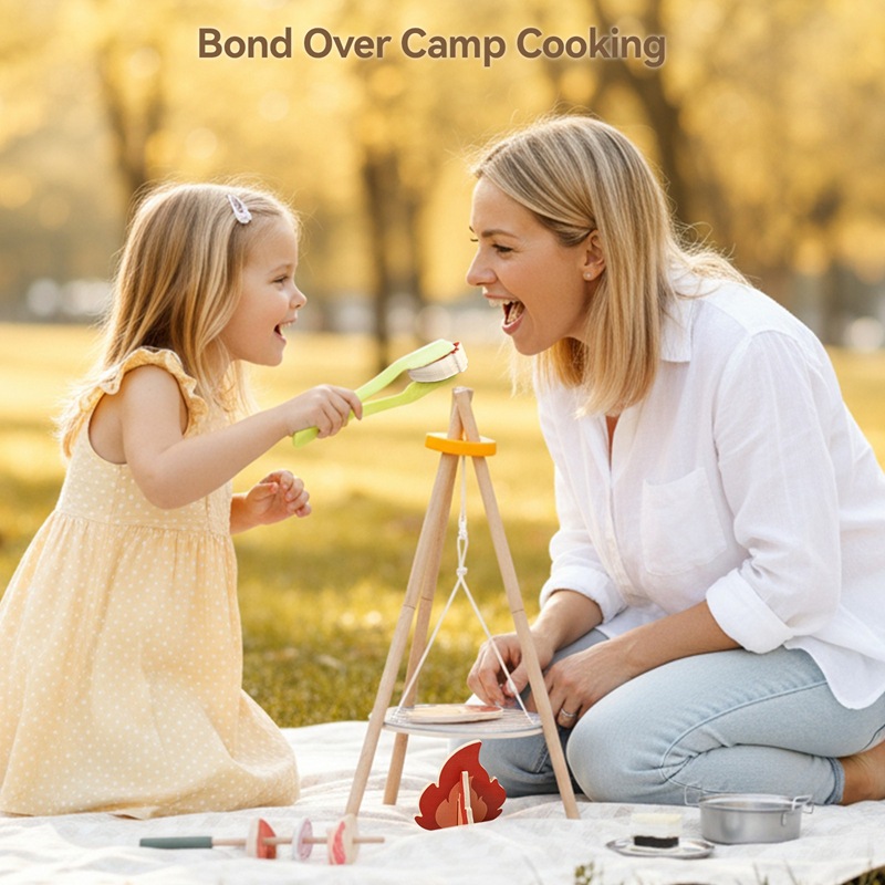 木製キッズキャンプバーベキュートイセット キャンプファイヤー - Camping Cooking Kids のレビューと価格