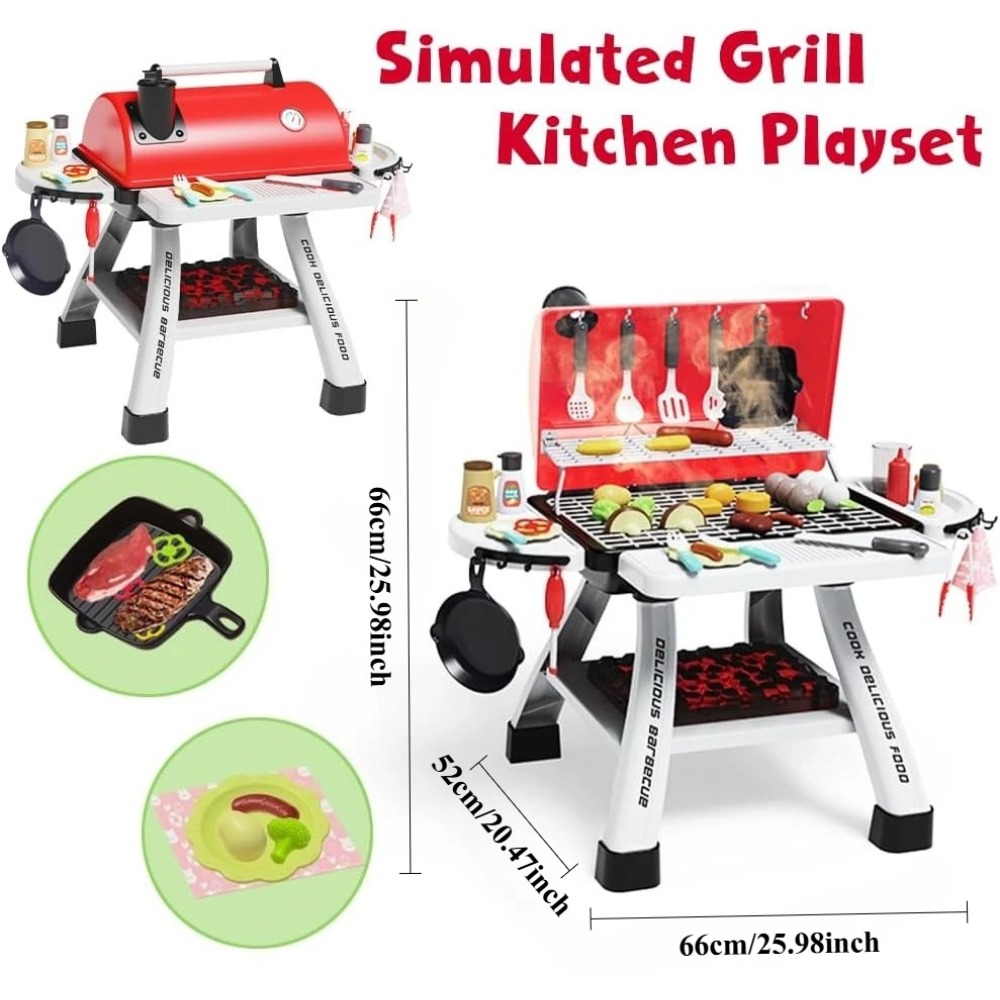 バーベキューグリルおもちゃセット子供用バーベキューごっこ遊び - Camping Cooking Kids のレビューと価格
