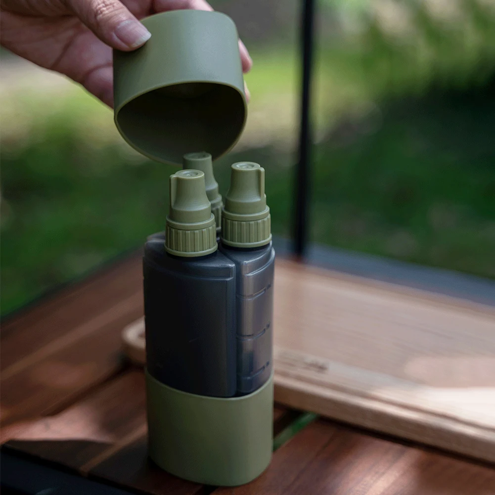 3 で 1 屋外キャンプ調味料ディスペンサーボトルバーベキュ - Camping Outdoor Cooking Equipment のレビューと価格