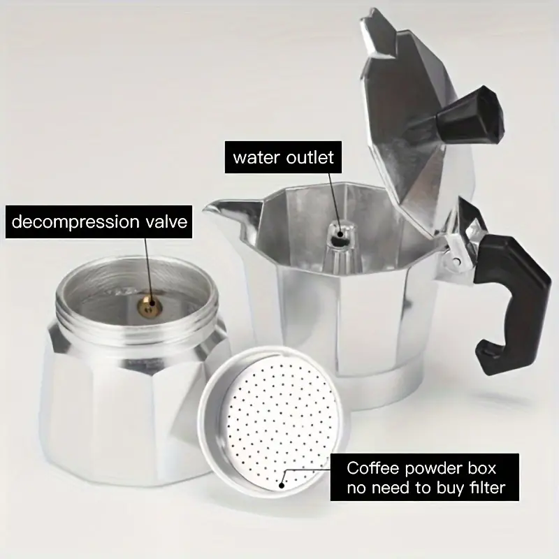 クラシックなアルミ製モカポット 50-300ML 家庭用コン - Camping Cooking Gear のレビューと価格