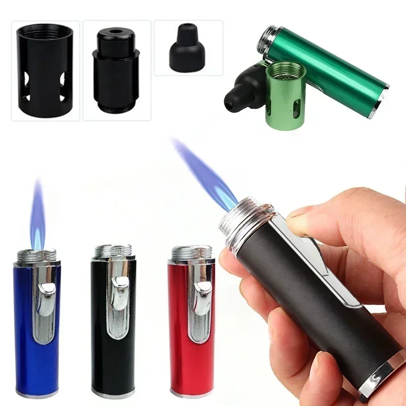 防風多機能インフレータブルライター金属ポータブル青い炎屋外キ - Camping Cooking Flame のレビューと価格