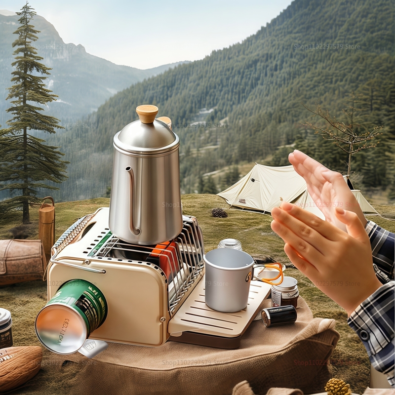 1200Wキャンプ用ガスストーブ ポータブルミニヒーター ア - Camping Cooking Set Lightweight のレビューと価格